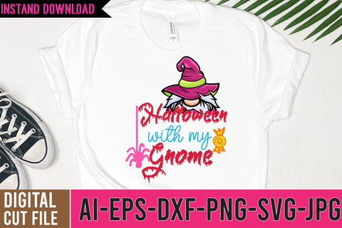 Halloween With My Gnome SVG Cut File,Halloween With My Gnome SVG Design,Gnome SVG Bundle SVG BlackCatsMedia 