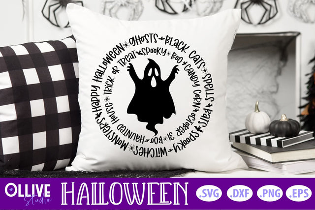 Halloween Word Art Ghost SVG SVG Ollive Studio 