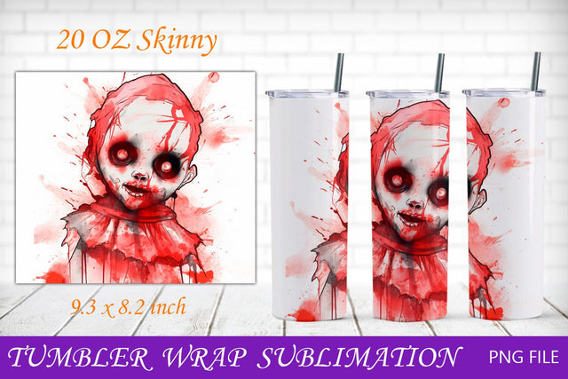 Halloween wrap sublimation with ghost, Horror tumbler Sublimation AnastasiyaArtDesign 