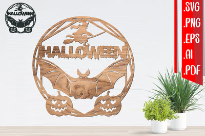 Halloween Wreath Laser Cut - Svg Eps Ai Png Pdf SVG zafrans studio 
