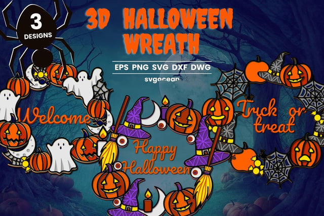 Halloween Wreath Layered Svg Bundle SVG SvgOcean 