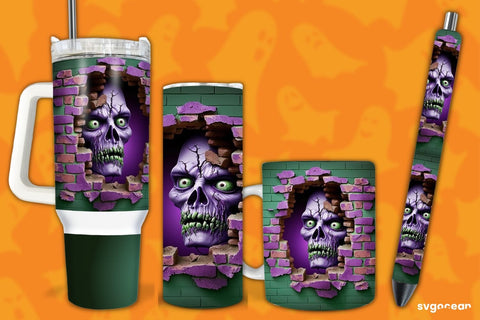 Halloween Zombie Bundle | Tumbler | Mug | Pen Sublimation SvgOcean 