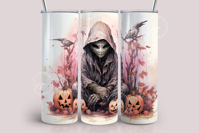 Halloween Zombie Tumbler, Fall Tumbler, Watercolor, Straight Seamless Sublimation Wrap, Tumbler PNG, 20 oz Skinny Design, Digital File Sublimation Syre Digital Creations 