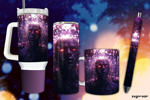 Halloween Zombie Wrap Bundle | Tumbler | Mug | Pen Sublimation SvgOcean 