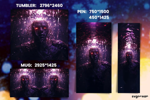 Halloween Zombie Wrap Bundle | Tumbler | Mug | Pen Sublimation SvgOcean 