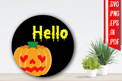 Halloween/Pumkin Door Hanger Cut Files SVG zafrans studio 