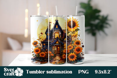 Hallowen house tumbler sublimation design Sublimation Svetana Studio 