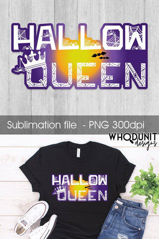 HallowQueen Sublimation file | Halloween PNG Sublimation Whodunit Designs 
