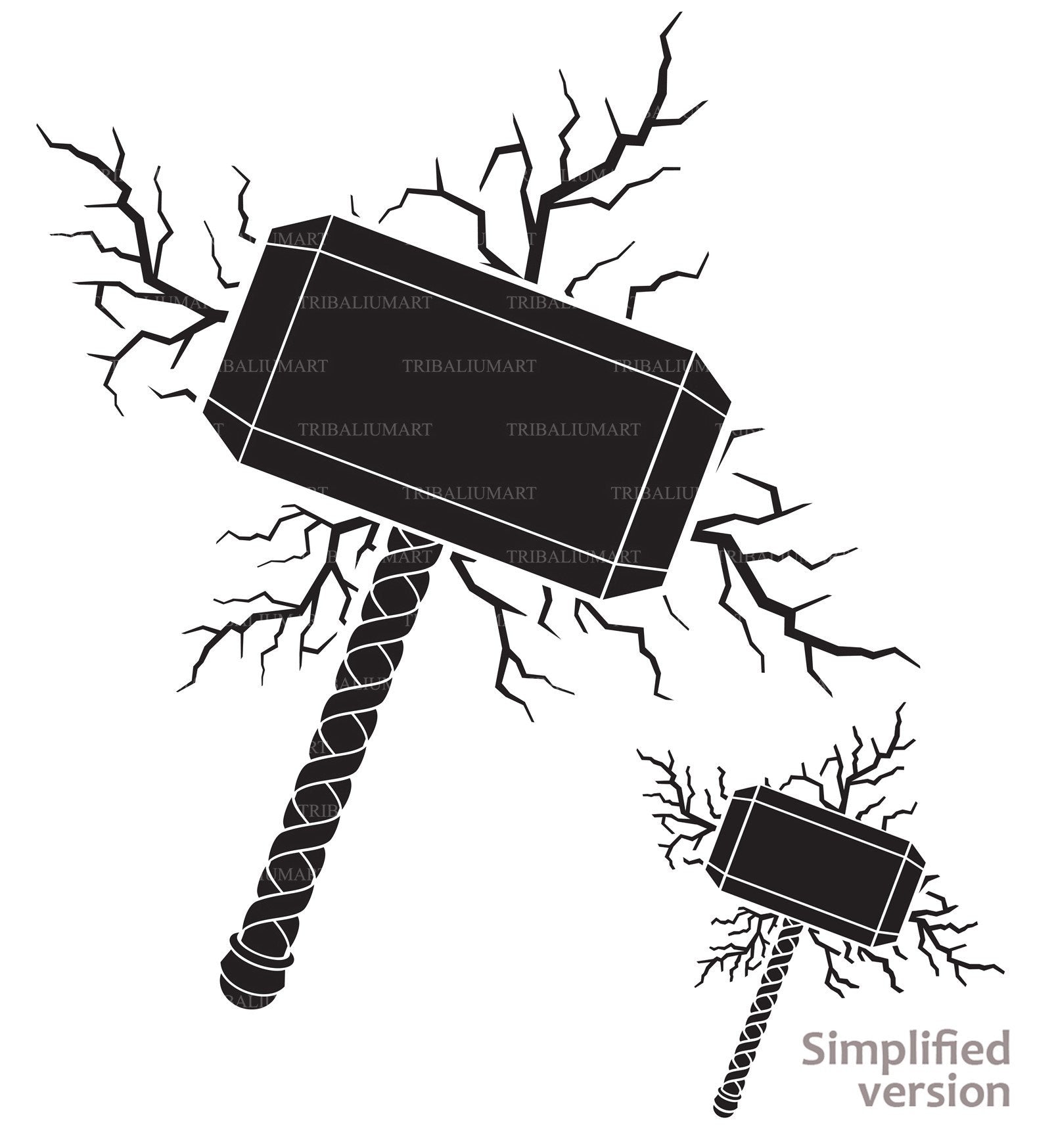 Thor Hammer Pumpkin Stencil