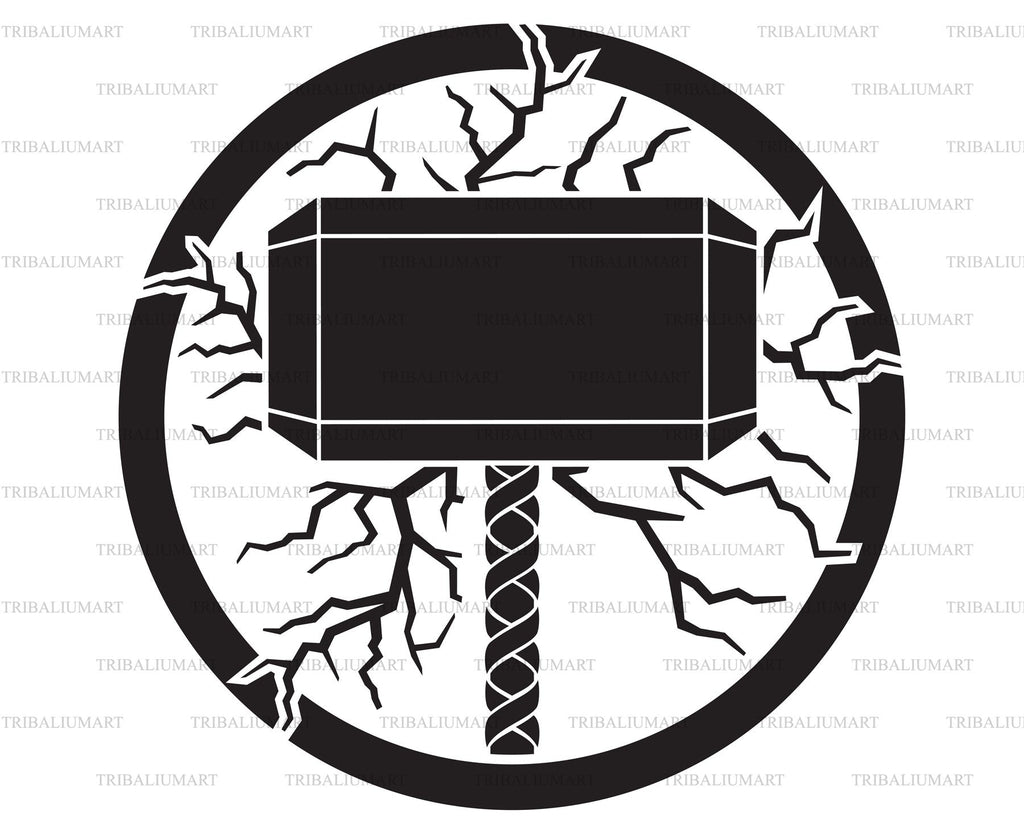 Hammer of Thor. Cut files for Cricut. Clip Art silhouettes (eps, svg ...