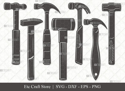 Hammer Silhouette SVG Cut File | Claw Hammer Svg | Thor Hammer Svg | Hammer Tool Svg | Hammer Black Svg | Hand Tool Svg | Hammer Svg Bundle SVG ETC Craft 