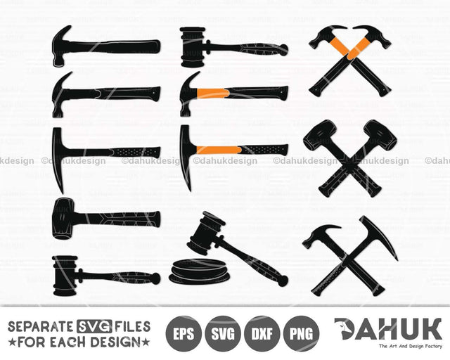 Hammer svg | Hammer Logo| Hammer, Silhouette, Clipart, Cuttable Design, SVG, PNG, DXF & eps Designs SVG dahukdesign 