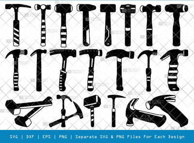 Hammer SVG, Hammer Silhouette, Claw Hammer Svg, Hand Tool Svg, Thor Hammer Svg, Hammer Bundle, SB00799 SVG ETC Craft 