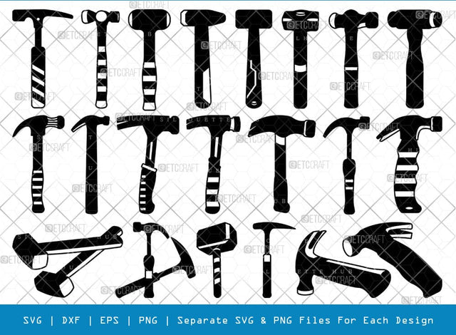 Hammer SVG, Hammer Silhouette, Claw Hammer Svg, Hand Tool Svg, Thor Hammer Svg, Hammer Bundle, SB00799 SVG ETC Craft 