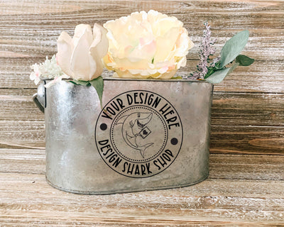 Hammered Metal Flower Pot Mock Up Mock Up Photo Design Shark 
