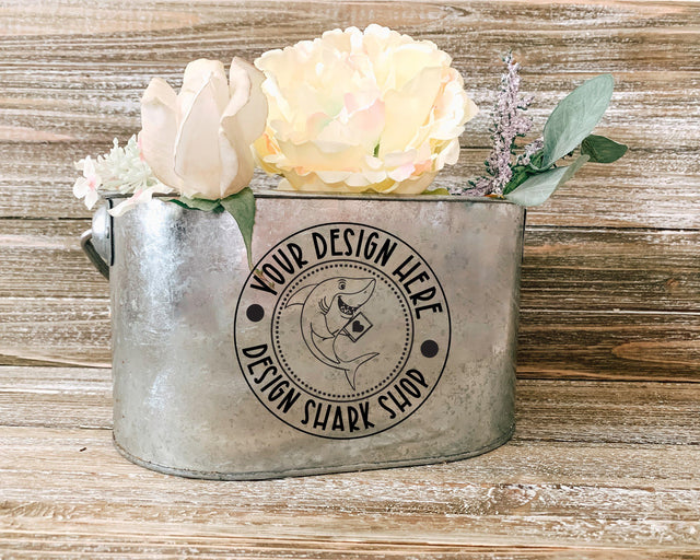 Hammered Metal Flower Pot Mock Up Mock Up Photo Design Shark 