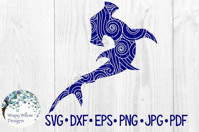 Hammerhead Shark | Ocean Waves Pattern SVG Wispy Willow Designs 