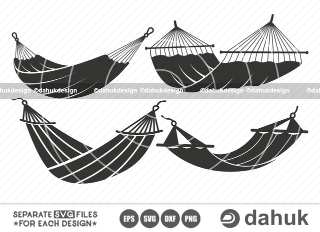 Hammock svg, Hammock icons, Hammock vector, Relaxing SVG, Vacation clipart, Cut file for silhouette, svg, eps, dxf, png, clipart cricut design space, vinyl cut files SVG dahukdesign 