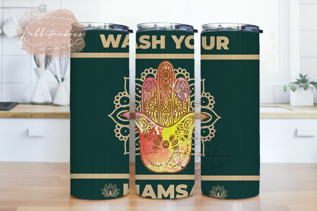 Hamsa Hand 20 oz Skinny Tumbler, Hamsa Tumbler Design , Hamsa Hand Tumbler ,Tumbler PNG Design, Straight & Tapered Sublimation Rabbitmakies 