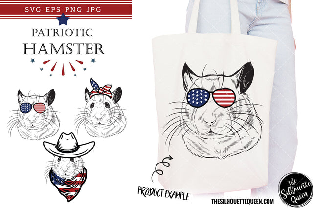 Hamster Patriotic Cut files and Sublimation SVG Loveleen Kaur 