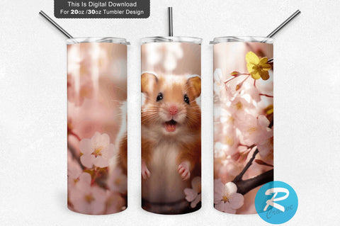 Hamsters Spring 20 oz / 30 oz Tumbler PNG Sublimation Regulrcrative 