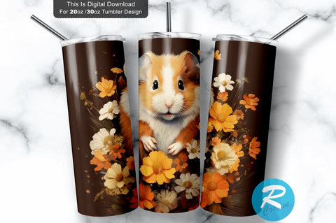 Hamsters spring Flower 20 oz / 30 oz Tumbler PNG Sublimation Regulrcrative 