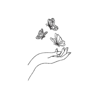 Hand and Butterflies Machine Embroidery Design Embroidery/Applique DESIGNS Canada Embroidery 