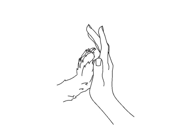 Hand and Dog's Paw Machine Embroidery Design Embroidery/Applique DESIGNS Canada Embroidery 