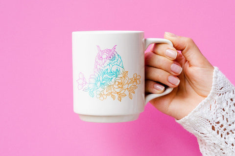 hand drawing flower owl svg cut file, owl svg, flower svg SVG dadan_pm 