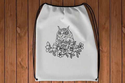 hand drawing flower owl svg cut file, owl svg, flower svg SVG dadan_pm 
