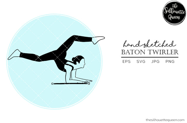 Hand drawn Baton Twirler clipart clip art, logo, cut files for Silhouette Cameo Studio, Cricut Design Space, Svg, Png, Vector Design SVG Loveleen Kaur 