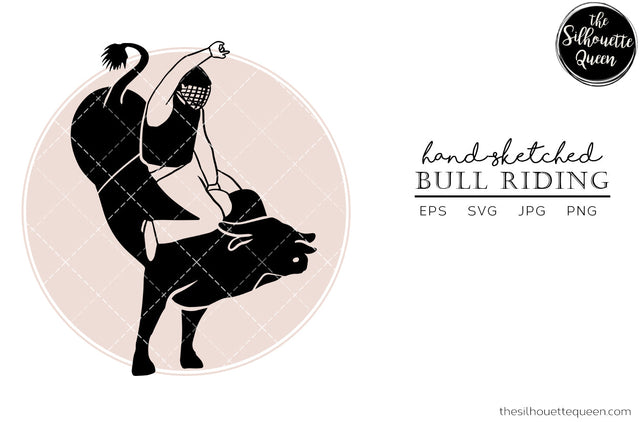 Hand drawn Bull Riding clipart clip art, logo, cut files for Silhouette Cameo Studio, Cricut Design Space, Svg, Png, Vector Design SVG Loveleen Kaur 