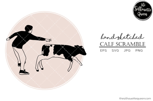 Hand drawn Calf Scramble clipart clip art, logo, cut files for Silhouette Cameo Studio, Cricut Design Space, Svg, Png, Vector Design SVG Loveleen Kaur 