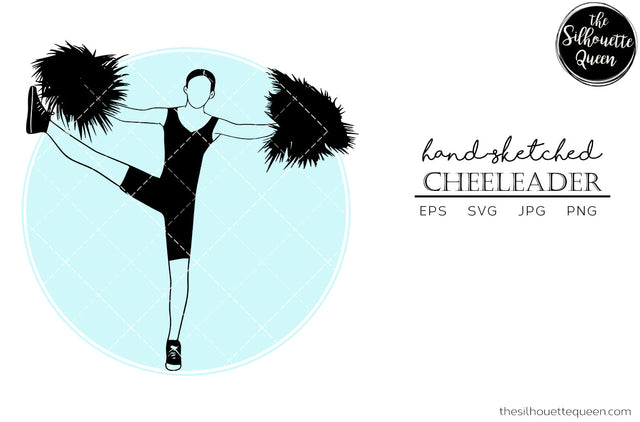 Hand drawn Cheeleader clipart clip art, logo, cut files for Silhouette Cameo Studio, Cricut Design Space, Svg, Png, Vector Design SVG Loveleen Kaur 