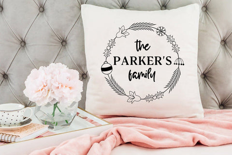 Hand Drawn Christmas Family Wreath SVG SVG CraftLabSVG 