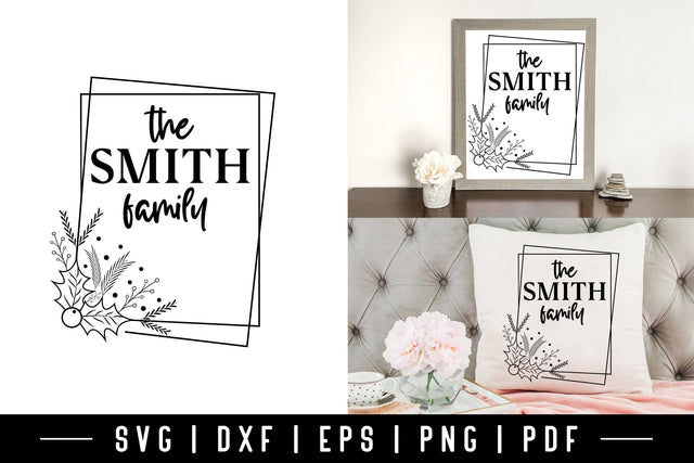 Hand Drawn Christmas Family Wreath SVG SVG CraftLabSVG 