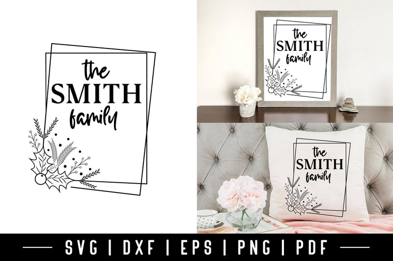 Hand Drawn Christmas Family Wreath SVG SVG CraftLabSVG 