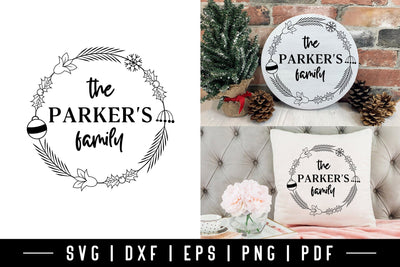 Hand Drawn Christmas Family Wreath SVG SVG CraftLabSVG 