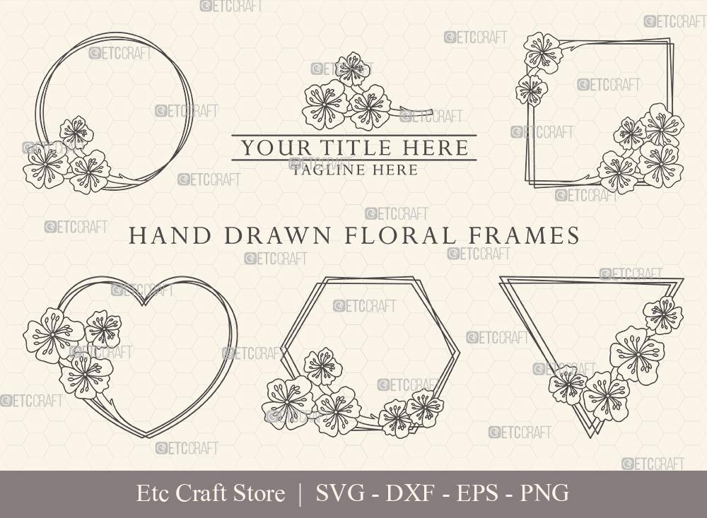 Monogram Frame SVG, Circle Frame SVG, Floral Frame SVG, Monogram Circle  SVG, Floral Wreath SVG - So Fontsy