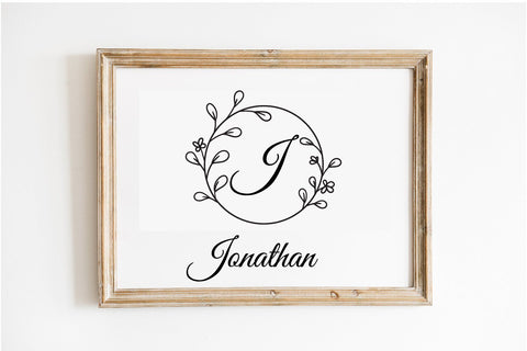 hand drawn circle floral frame SVG dadan_pm 
