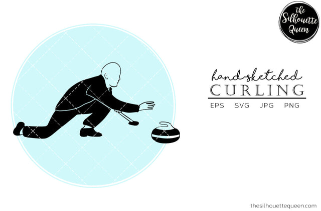 Hand drawn Curling clipart clip art, logo, cut files for Silhouette Cameo Studio, Cricut Design Space, Svg, Png, Vector Design SVG Loveleen Kaur 