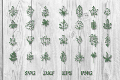 hand drawn doodle leaves svg cut files SVG dadan_pm 