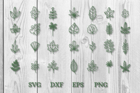 hand drawn doodle leaves svg cut files SVG dadan_pm 