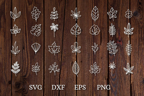 hand drawn doodle leaves svg cut files SVG dadan_pm 