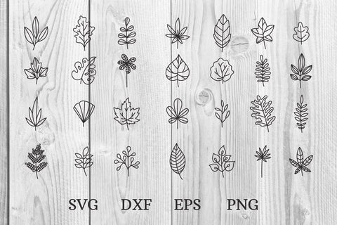 hand drawn doodle leaves svg cut files SVG dadan_pm 