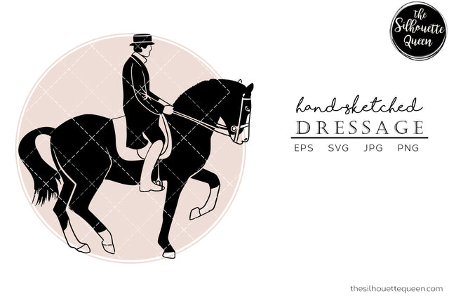 Hand drawn Dressage clipart clip art, logo, cut files for Silhouette Cameo Studio, Cricut Design Space, Svg, Png, Vector Design SVG Loveleen Kaur 