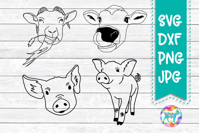 Hand drawn Farm Animals - SVG bundle SVG Twiggy Smalls Crafts 