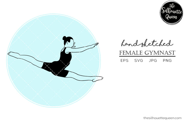Hand drawn Female Gymnast clipart clip art, logo, cut files for Silhouette Cameo Studio, Cricut Design Space, Svg, Png, Vector Design SVG Loveleen Kaur 