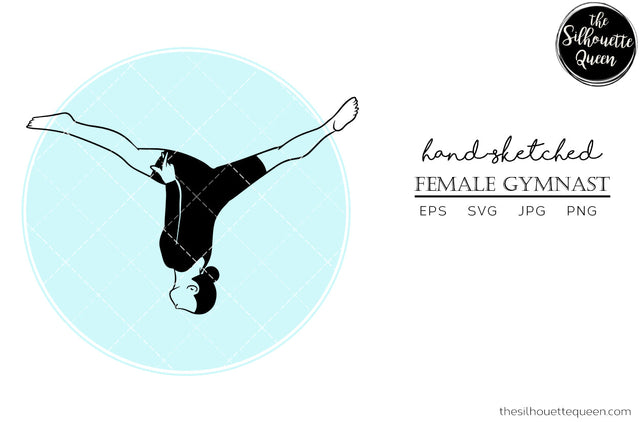 Hand drawn Female Gymnast clipart clip art, logo, cut files for Silhouette Cameo Studio, Cricut Design Space, Svg, Png, Vector Design SVG Loveleen Kaur 