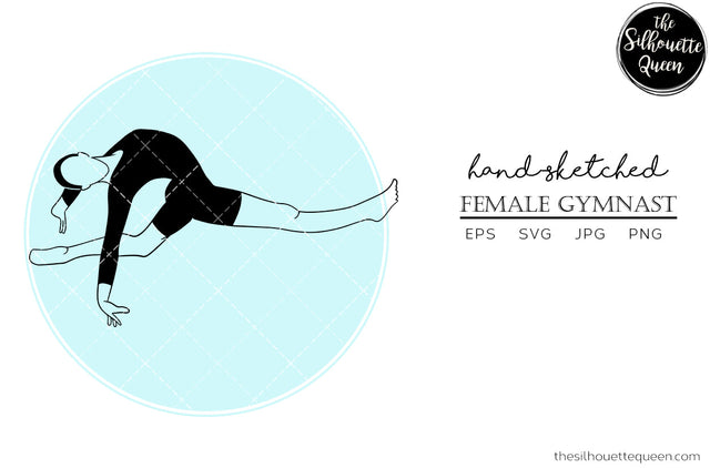 Hand drawn Female Gymnast clipart clip art, logo, cut files for Silhouette Cameo Studio, Cricut Design Space, Svg, Png, Vector Design SVG Loveleen Kaur 